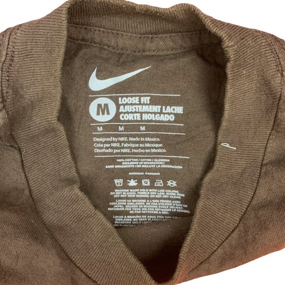 Vintage Nike Dark Brown Short Sleeved Graphic T-Shirt Size Mens Medium - Picture 3 of 3